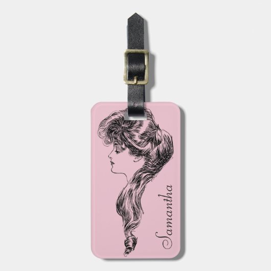 ギブソン・ガールのプロフィール、1903年 ラゲッジタグ (正面縦)