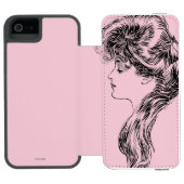 ギブソン・ガールのプロフィール、1903年 INCIPIO iPhoneウォレットケース (フォリオ Open)