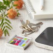 ギブソン・ガールズ・イン・モンドリアン・パターン キーホルダー (側面)