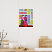 ギブソン・ガールズ・イン・モンドリアン・パターン ポスター (キッチン)