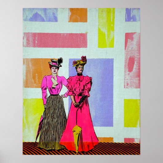 ギブソン・ガールズ・イン・モンドリアン・パターン ポスター (正面)