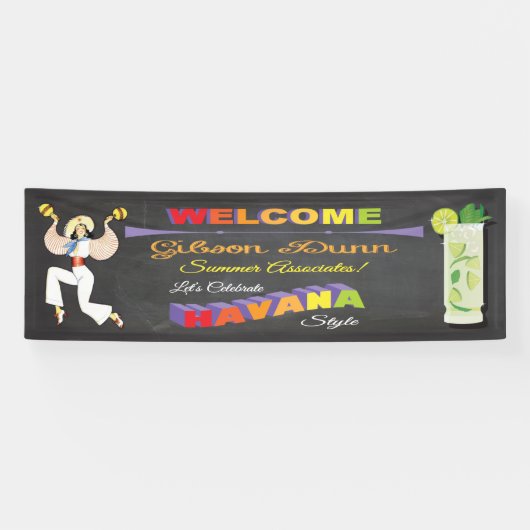 ギブソンDunnハバナの旗の紫色 横断幕 (横)