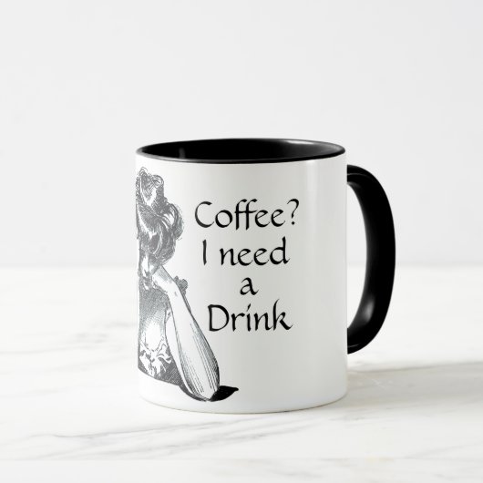ギブビクトリアンソン女の子お酒が欲しいおもしろい引用文 マグカップ (正面右)