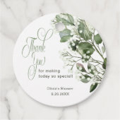ギプソフィラとユーカリのウェディングシャワーの感謝メッセージ フェイバータグ (正面)
