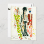 ギベンチーファッションショーパリ – ファッションイラストレーション ポストカード (正面/裏面)