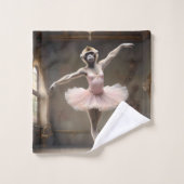 ギボン間抜け・バレリーナはピルーエットをやっていた。 バスタオルセット (ウォッシュタオル)