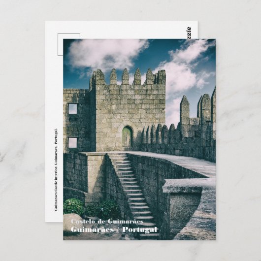 ギマラエス城インテリア。ポルトガル、ギマラエス。 ポストカード (正面/裏面)