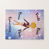 ギムナストスターブロンド、ブルーアイズ、ブルゴーニュ・レオタード ジグソーパズル (横)