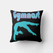 ギムナストバックハンドスプリングステップアウトティール(緑がかった色) クッション (裏面)