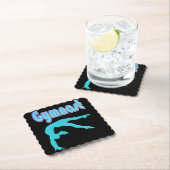 ギムナストバックハンドスプリングステップアウトティール（緑がかった色） ペーパーコースター (インサイチュ)