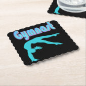 ギムナストバックハンドスプリングステップアウトティール（緑がかった色） ペーパーコースター (アングル)