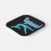 ギムナストバックハンドスプリングステップアウトティール（緑がかった色） ペーパープレート (傾斜あり)