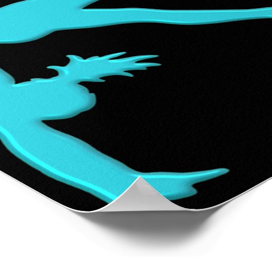 ギムナストバックハンドスプリングステップアウトティール(緑がかった色) ポスター (角)