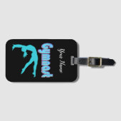 ギムナストバックハンドスプリングステップアウトティール(緑がかった色) ラゲッジタグ (正面横)