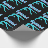 ギムナストバックハンドスプリングステップアウトティール（緑がかった色） ラッピングペーパー (角)