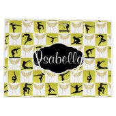 ギムナストパーソナライズされたクリスマスエンジェル抱き枕 ラージペーパーバッグ (裏面)