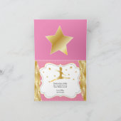 ギムナストピンク金ゴールドガールハッピーバースデーウィッシュ カード (内部)