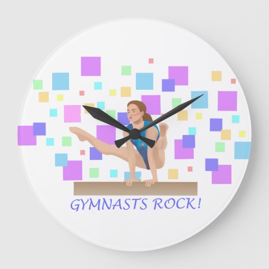 ギムナストロック!バランスビーム ラージ壁時計 (正面)