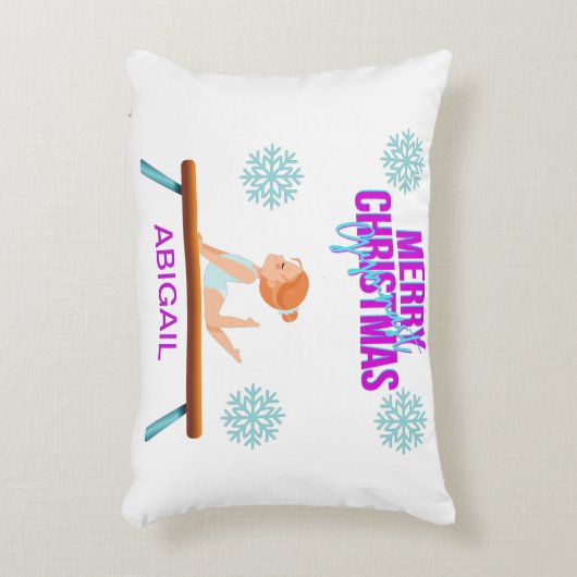 ギムナスト両面アクセントパーソナライズされた枕。 アクセントクッション (正面(垂直))