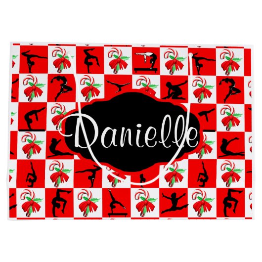 ギムナパーソナライズされたストクリスマスキャンディー甘しょ抱き枕 ラージペーパーバッグ (裏面)