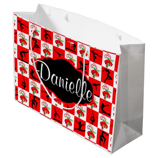 ギムナパーソナライズされたストクリスマスキャンディー甘しょ抱き枕 ラージペーパーバッグ (裏面アングル)