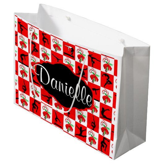 ギムナパーソナライズされたストクリスマスキャンディー甘しょ抱き枕 ラージペーパーバッグ (正面アングル)