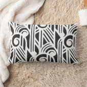 ギャグのアールデコの腰神経の枕-白の黒 ランバークッション (ブランケット)