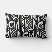 ギャグのアールデコの腰神経の枕-黒の白 ランバークッション (裏面)