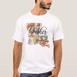 ギャザのまわりにーザガンボケージャンルイジアナTシャツ Tシャツ