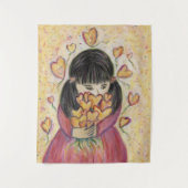 ギャザリングラブハートアートタペストリーつるウォール タペストリー (正面)