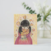 ギャザリングラブハートカスタムアートノート葉書 ポストカード (スタンド正面)