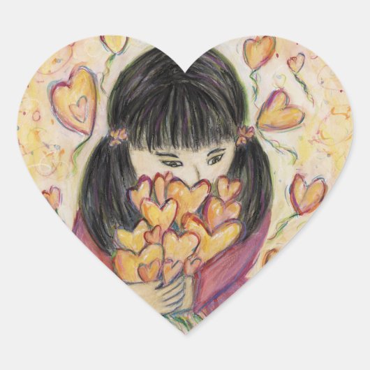 ギャザリングラブハートカスタムデカールシール ハートシール (正面)