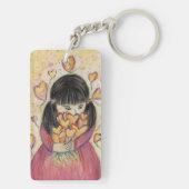 ギャザリングラブハートワードアートカスタムキーチェーン キーホルダー (裏面)