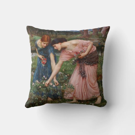 ギャザーイエローズブズプレラファエリ装飾用クッション クッション (裏面)