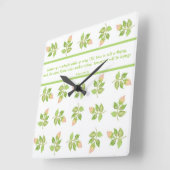 ギャザーイエローズブズ引用文ウォールクロック スクエア壁時計 (傾斜)