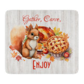 ギャザー、カーヴ、楽しむ- Thanksgiving Cutting Board カッティングボード (正面)