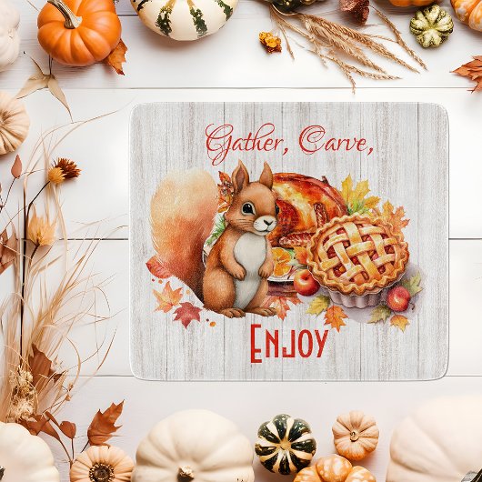 ギャザー、カーヴ、楽しむ- Thanksgiving Cutting Board カッティングボード