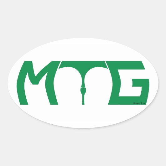 ギャップに注意 – 緑の文字シール 楕円形シール (正面)