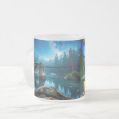 ギャップブリッジザギャップブリッジアンドネオンナイトバタフライ フロストグラスマグカップ (正面左)