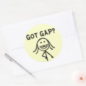 ギャップ得は？ギャップ付き歯ガールステッカー ラウンドシール (封筒)