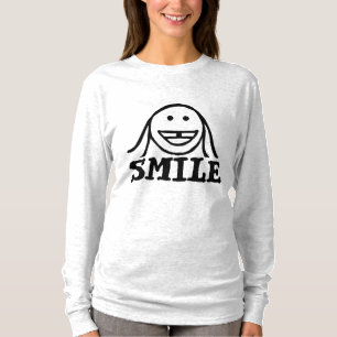 ギャップ歯付き女の子、スマイルレディースTシャツ Tシャツ