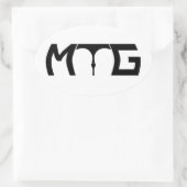 ギャップ-黒い文字のステッカー--を気にして下さい 楕円形シール (バッグ)