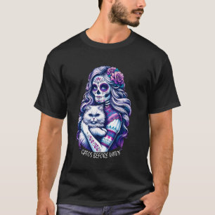 ギャツォ・ビフォー・バトス スケルトン 猫 キティちゃん 愛猫家 グランピー Tシャツ