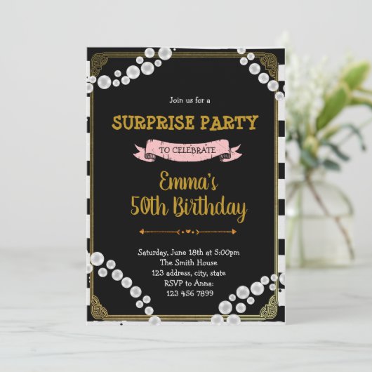 ギャツビーが1920年の誕生日の招待をうながす 招待状 (スタンド正面)