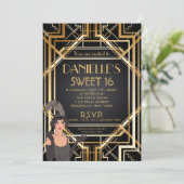ギャツビーにインスパイアされたアートデコのスイート16招待状 招待状 (スタンド正面)