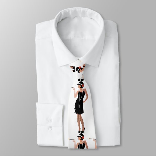 ギャツビーの女性,準備ができてパーティー,アートデコスタイル,ヴィンテージ ネクタイ (タイ)