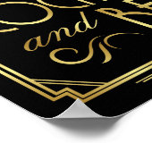 ギャツビーアールデコカクテルとビールサインプリント ポスター (角)