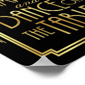 ギャツビーアールデコタイム飲むシャンパンサインプリント ポスター (角)