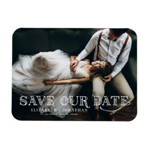 ギャツビーアールデコレタリング写真Save the Date マグネット