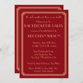 ギャツビーアールデコレッドバチェロレッテ招待状 招待状 (正面/裏面)